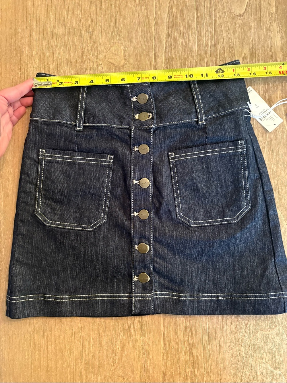 NWT Anthropologie Pilcro Button Front Denim Mini Skirt Size 2 Dark Medium Denim - Picture 12 of 15